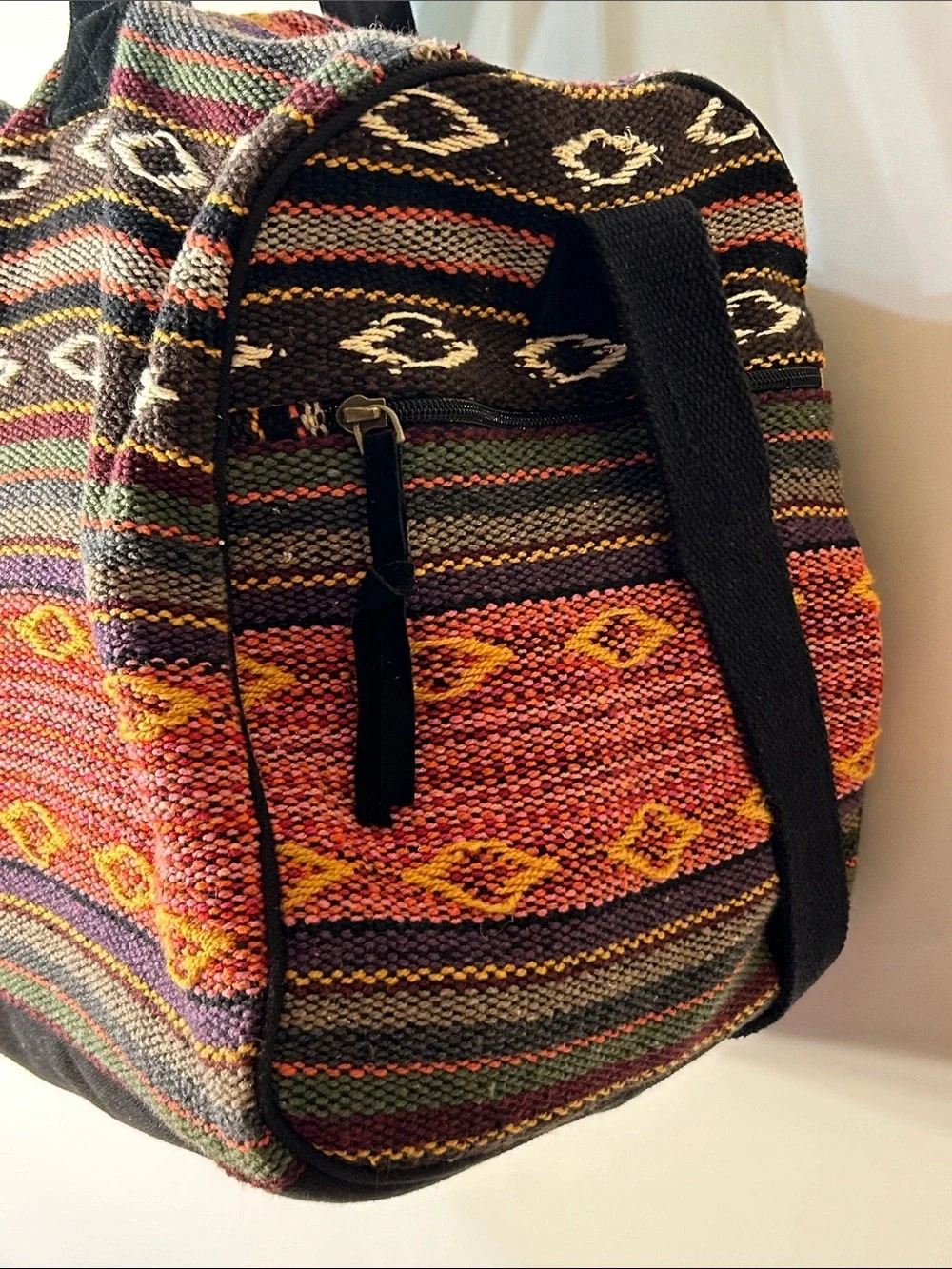 World Market Tapestry Multi Color Tote Bag Overnighter Carry On Travel Vacation